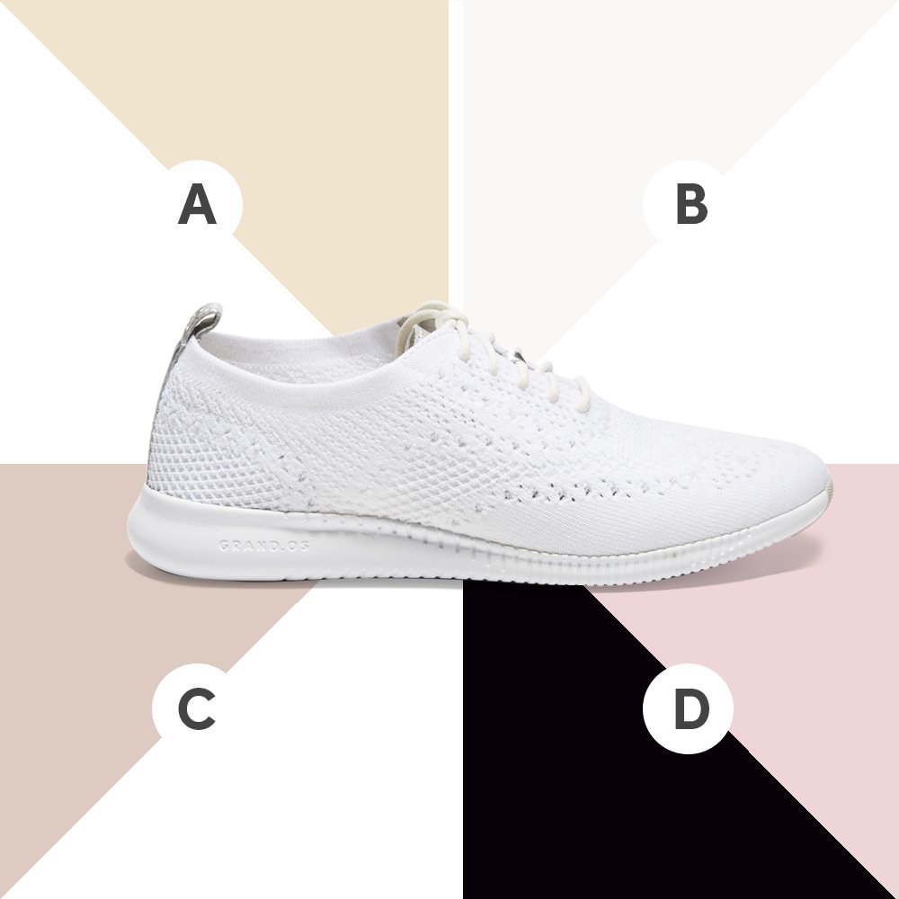 colehaan's tweet photo. Getting ready for Spring '18 and need your help! Which color combo of our new Women's #2ZEROGRAND Stitchlite do you love? 💗 A, B, C or D? https://t.co/3oD4w7hg2j