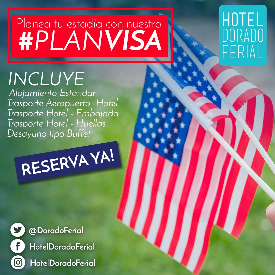 DoradoFerial's tweet photo. Con nuestro #PLANVISA hospedate en Bogotá y realiza tus trámites de embajada americana de manera cómoda más info https://t.co/2ajXlqsd4q https://t.co/gaiYa8vMJY
