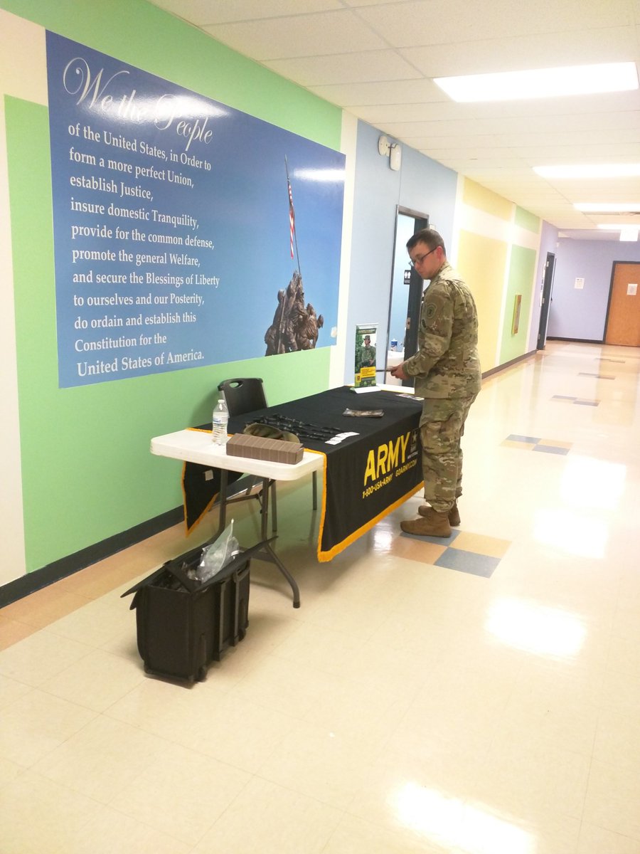 hakan_bagcioglu's tweet photo. Open house is today at HSA. Parents are meeting  teachers. Harrison Township Fire chief, Dayton Metro Library and US Army reps are here. https://t.co/pqUsmzjLCT