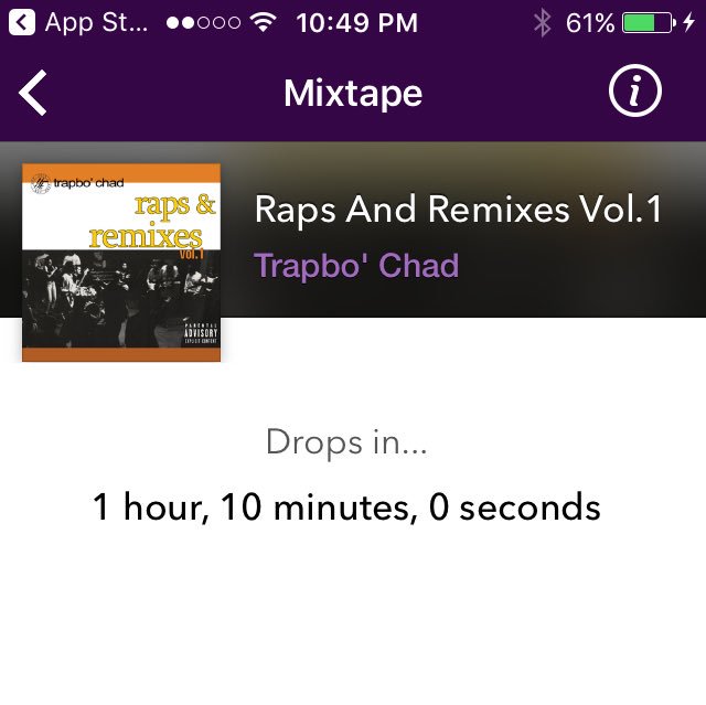 trapbo_chad's tweet photo. #RapsAndRemixes drops in 1 hour at midnight. Available FREE on #Spinrilla #Datpiff #Audiomack &amp; #Bandcamp 

https://t.co/NCpZAnRDNu https://t.co/7rAzqWGRvc