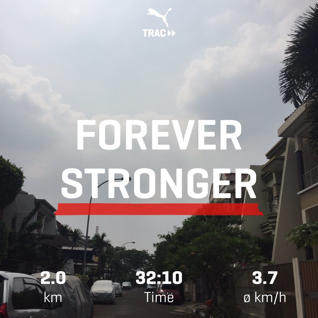 hedwig_putri's tweet photo. I just completed a2.0 km running activity in 32:10 with #PUMATRAC #ForeverFaster https://t.co/2MxTZHFbIC https://t.co/04GxOyjaxo