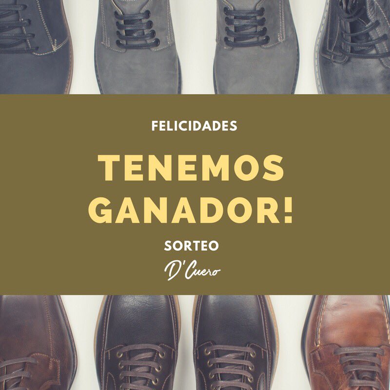 dcueroshoes's tweet photo. Felicidades a @mattabad #ganador de nuestro #sorteo por fin de vacaciones! ππ½ππ½ππ½ Gracias a todos por participar! π #dcuero #shoeswithsoul https://t.co/8RbLpaQZH5