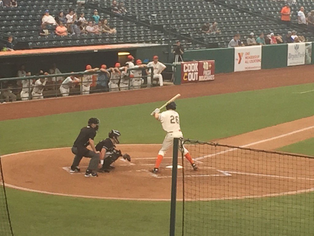Psyched to be <a href="/GSOHoppers/">Greensboro Grasshoppers</a> game to see @B_Millz05 #mhsdp_2014 and <a href="/millbrookmagnet/">Millbrook Magnet HS</a> grad!