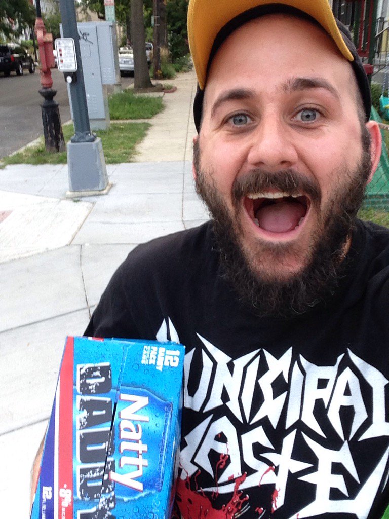 C_Webby's tweet photo. When you buy the last 12 pack of Natty Daddy's #nattydaddy #slursday #municipalwaste #wallsofdeath https://t.co/dR57AmRcTF