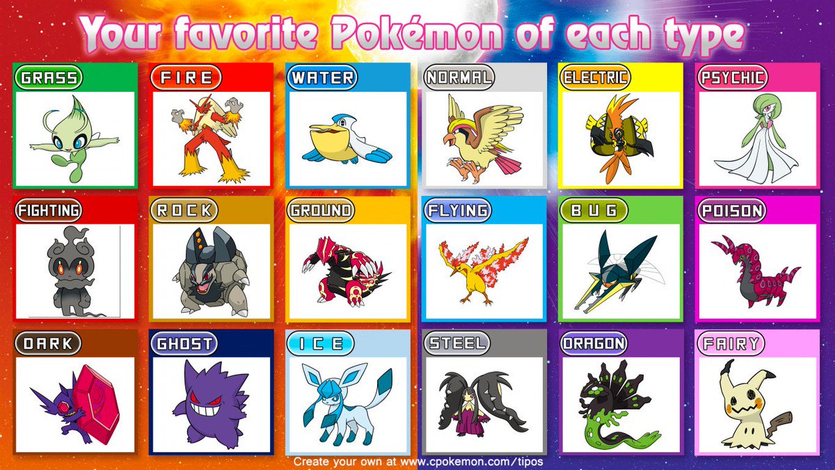my list of favorite pokemon by type.