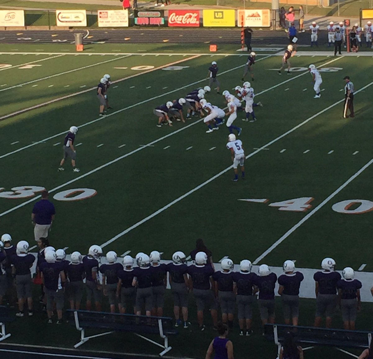 ScottMoore23's tweet photo. Watching the Purple Patriots of Oakdale Middle School play some pigskin! #pwords #aplenty https://t.co/80Qe9UULWY