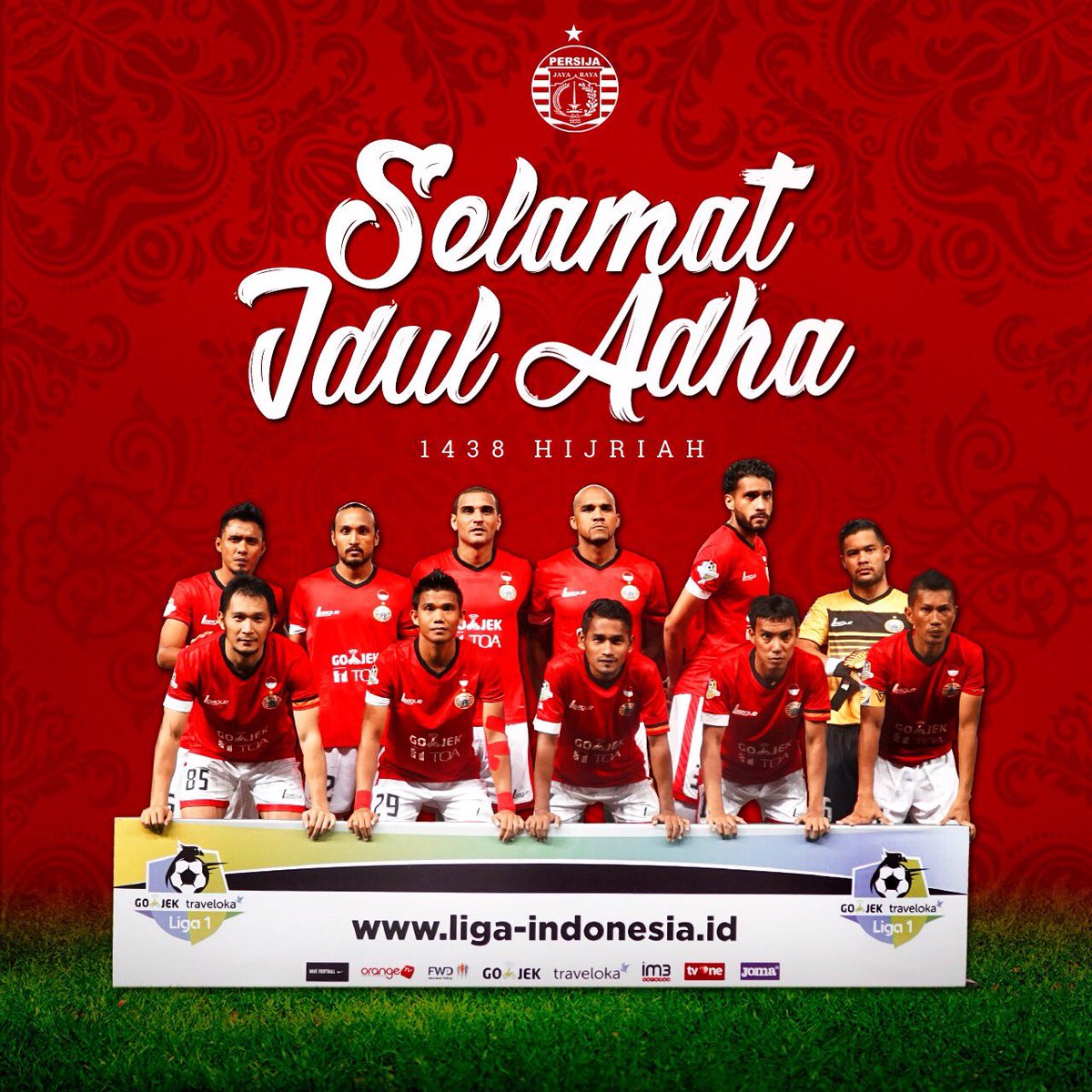 Persija_Jkt's tweet photo. Keluarga besar #Persija  
mengucapkan Selamat Hari Raya Idul Adha 1438 Hijriah. 🕌🙏

#PersijaJakarta #PersijaSelamanya https://t.co/YWzHFiKlNt
