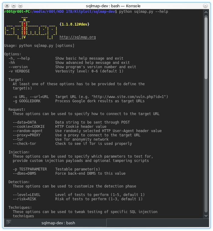 KitPloit's tweet image. SQLMap v1.1.8 - Automatic SQL Injection And Database Takeover Tool goo.gl/HXtQcQ #AdvancedSQLInjection #AutomaticSQLInjection