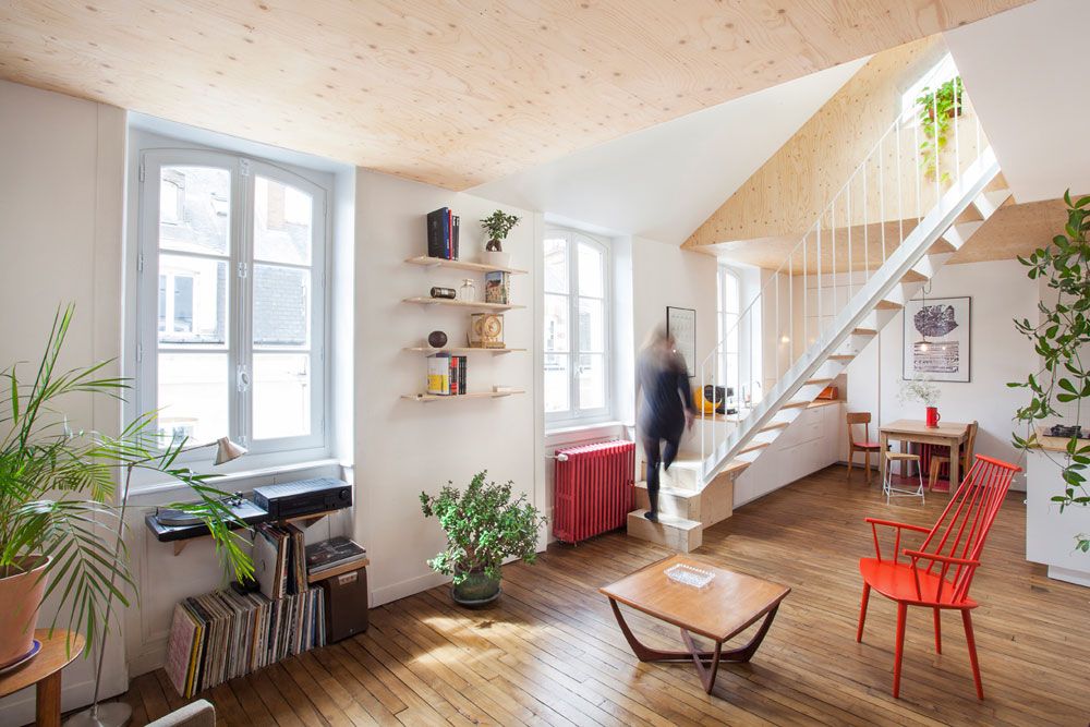 Single-Level Apartment in France Turned into Welcoming Duplex buff.ly/2x23IBd