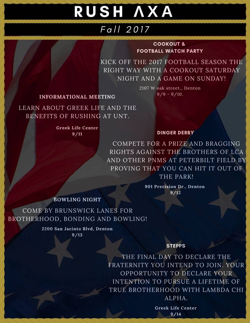 UNTLambdaChi's tweet photo. Slight adjustment to the Rush schedule. (9/9)
#rushlca #unt19 #unt20 #unt21 #lambdachi #lambdachialpha #lambdachiunt #gmg #unt https://t.co/vG5RcpTsss