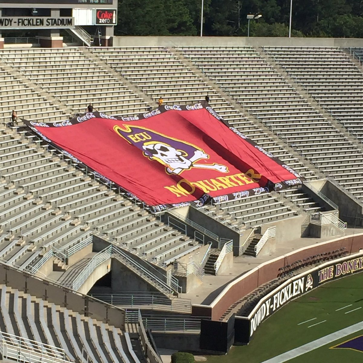 ECU Students, join the <a href="/ECUSPC/">Student Pirate Club</a> to sit in the Boneyard &amp; help us start a new tradition this Saturday thanks to <a href="/CocaCola/">Coca-Cola</a>! #NoQuarter