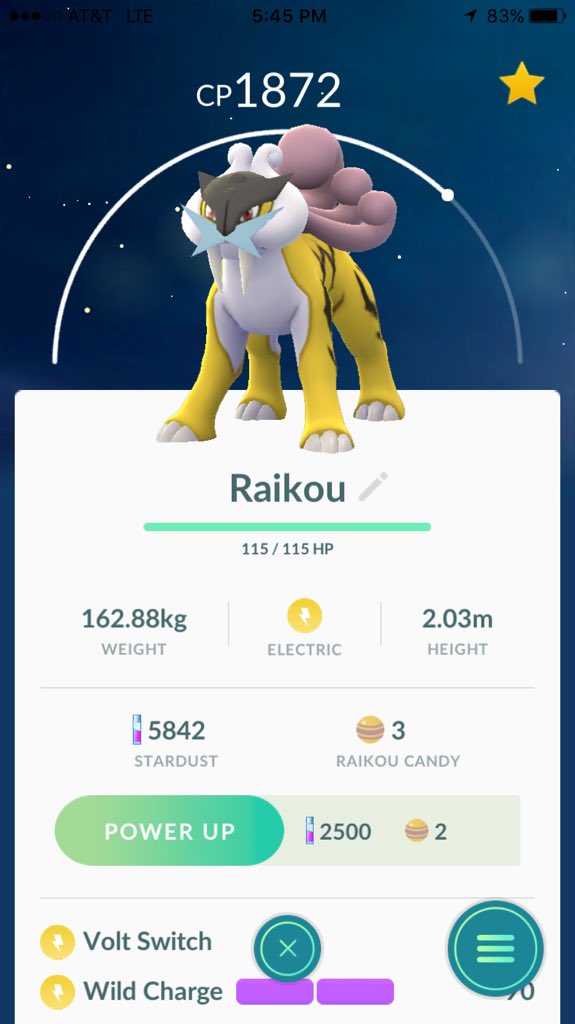PokemonGoNews's tweet photo. Nice Raikou, @Reclaimer_09! Anyone else having luck getting these legendary beasts? #PokemonGO https://t.co/2oCfvJc2wI