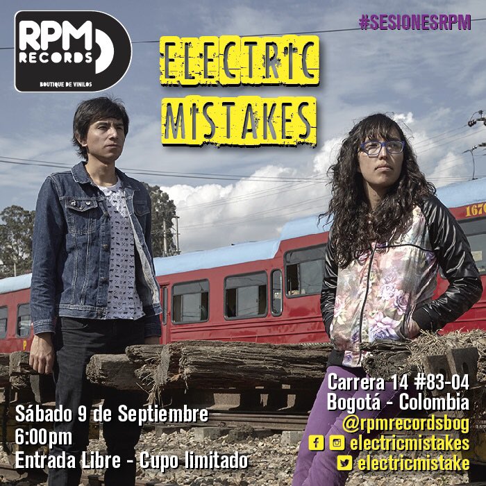 RPMRecordsBOG's tweet photo. Mucho poder se vivirá x estos días en #rpmbog: #generalbong @felisamusica @ElectricMistake #apoyalolocal https://t.co/zhDFph34hv