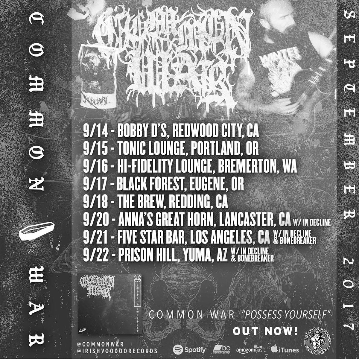 mattanthem87's tweet photo. My band @AnotherAnthem06 is playing a show with @CommonWar September 17th at the Black Forest in Eugene, OR. #AnotherAnthem #AA #CommonWar https://t.co/Gf35vpo93b