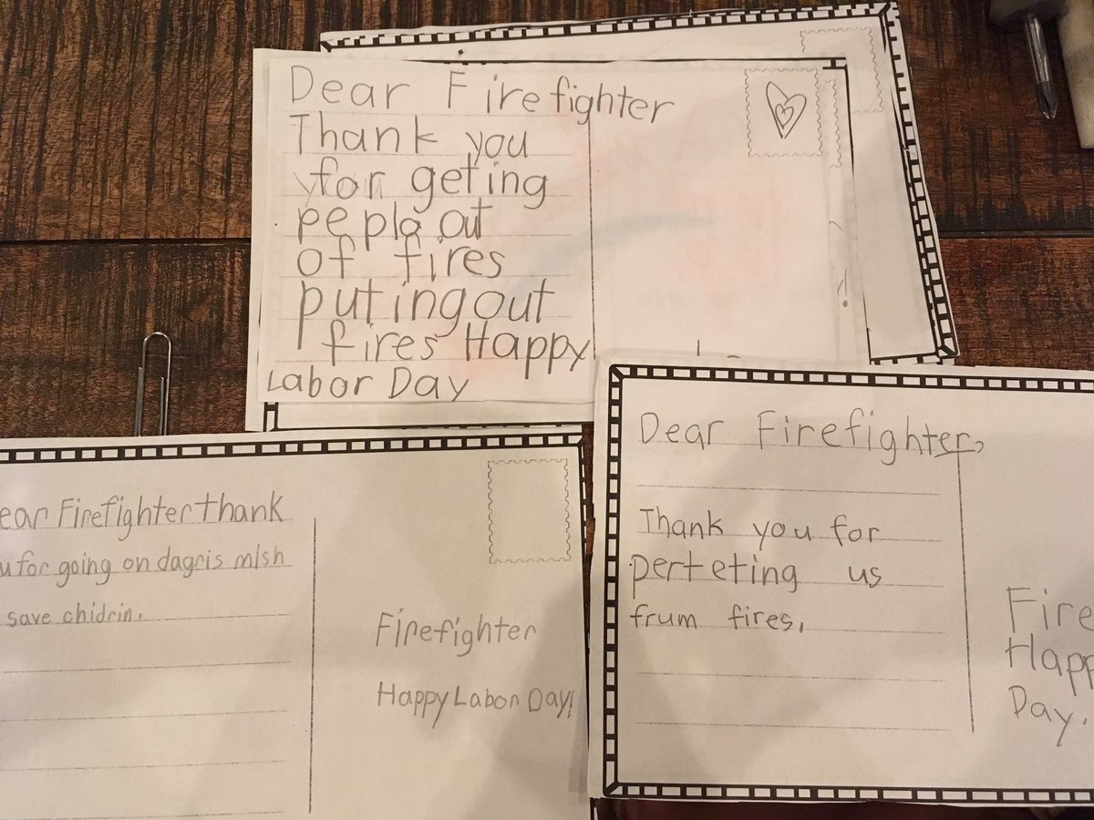 maggiegbradford's tweet photo. Monday isn't just a day off! Ss thank our local firefighters &amp; wish them a restful #LaborDay weekend @SchenckSchool #TSS2ndgrade https://t.co/BkzDcdSxM5