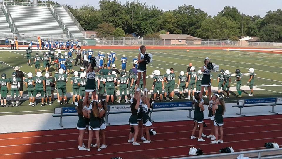 WaxahachieCHEER's tweet photo. The freshman squad did awesome tonight cheering on our Indian! #cheerfish https://t.co/fLKRNZy5nV
