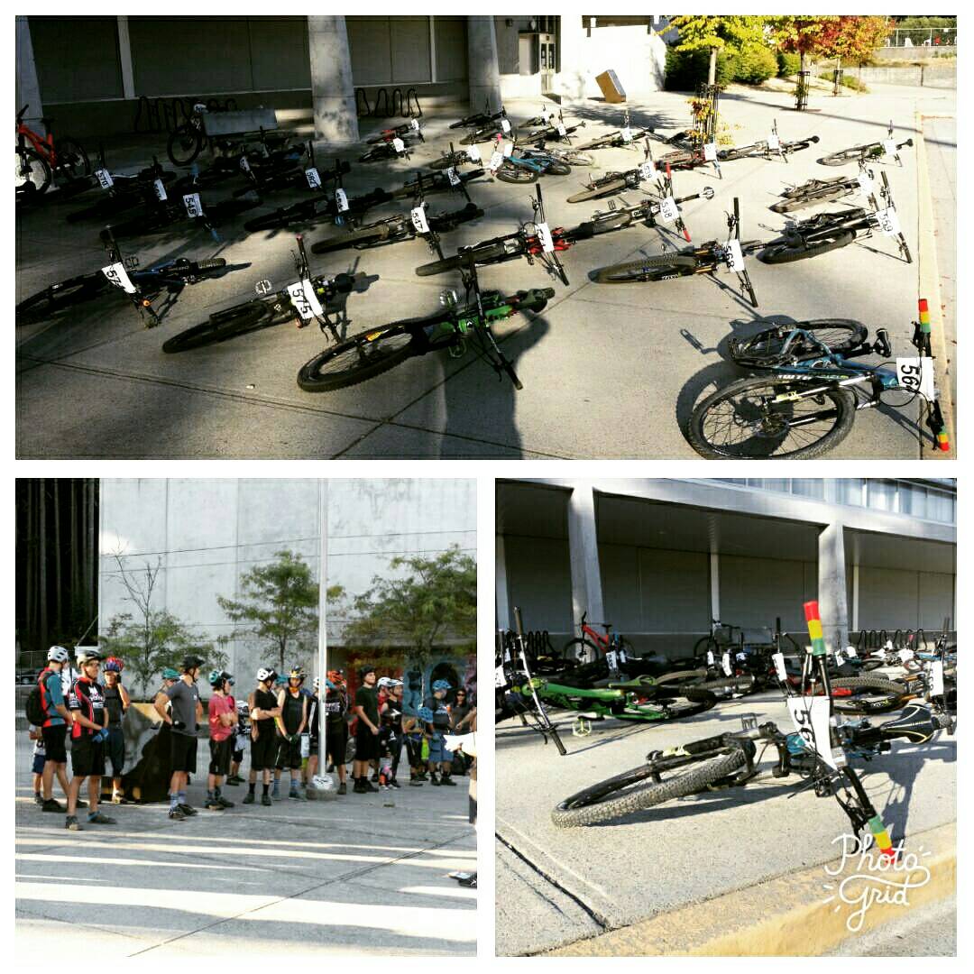 Racers and bikes lined up for a Le Mans start. #torca500