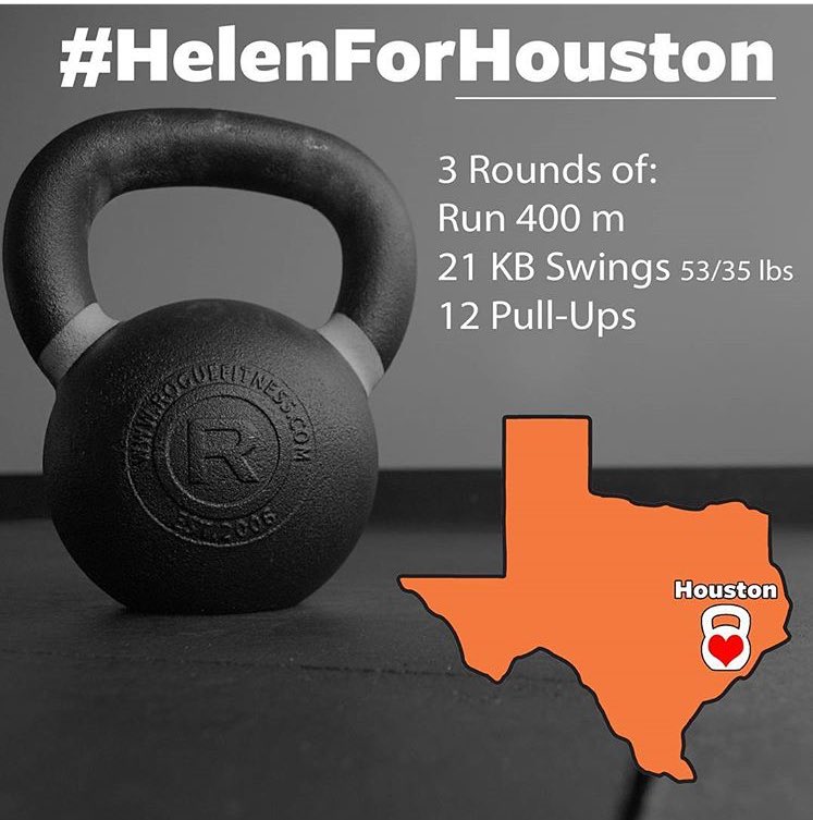 Fitreborn's tweet photo. This Monday, Labor Day @ 9am we'll be taking part in #HelenforHouston to raise money for CrossFit affiliates affected by the storm. https://t.co/RtfWDQlEII