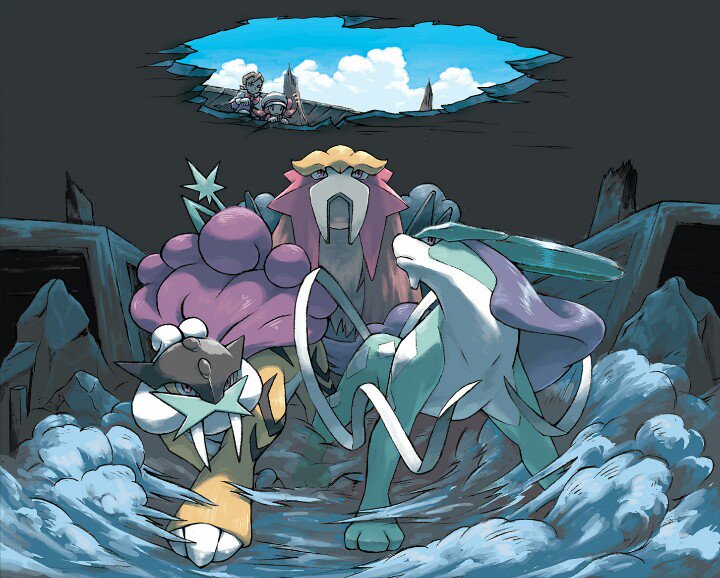 Ya llegan los perros legendarios:

Raikou, electrico - en las Américas.
Entei, fuego - en Europa y África.
Suicune, Agua - en Asia-Pacífico.
