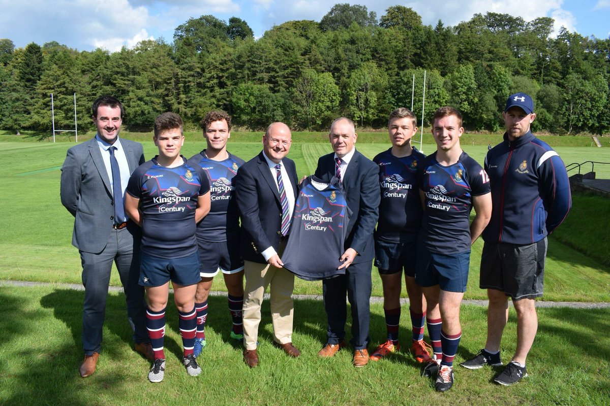 RSARugby's tweet photo. We are delighted to have @KingspanCentury on board as sponsor of the 1st XV this season. Yesterday saw the presentation of our new shirts. https://t.co/XMyylIWrum