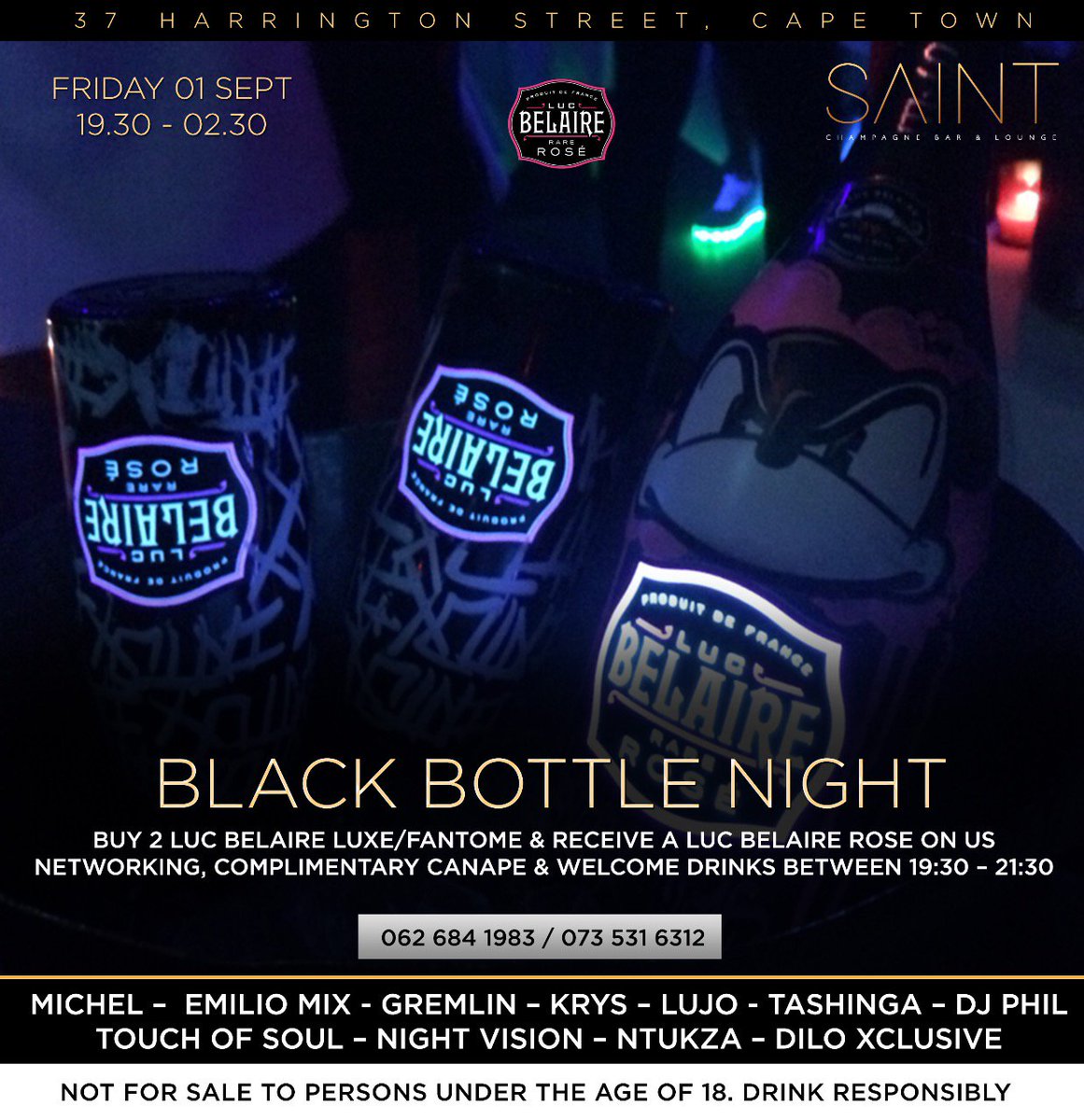 ToussaintTKN's tweet photo. #BlackBottleNight #SaintOnly tonight. https://t.co/ESgekFYzYO