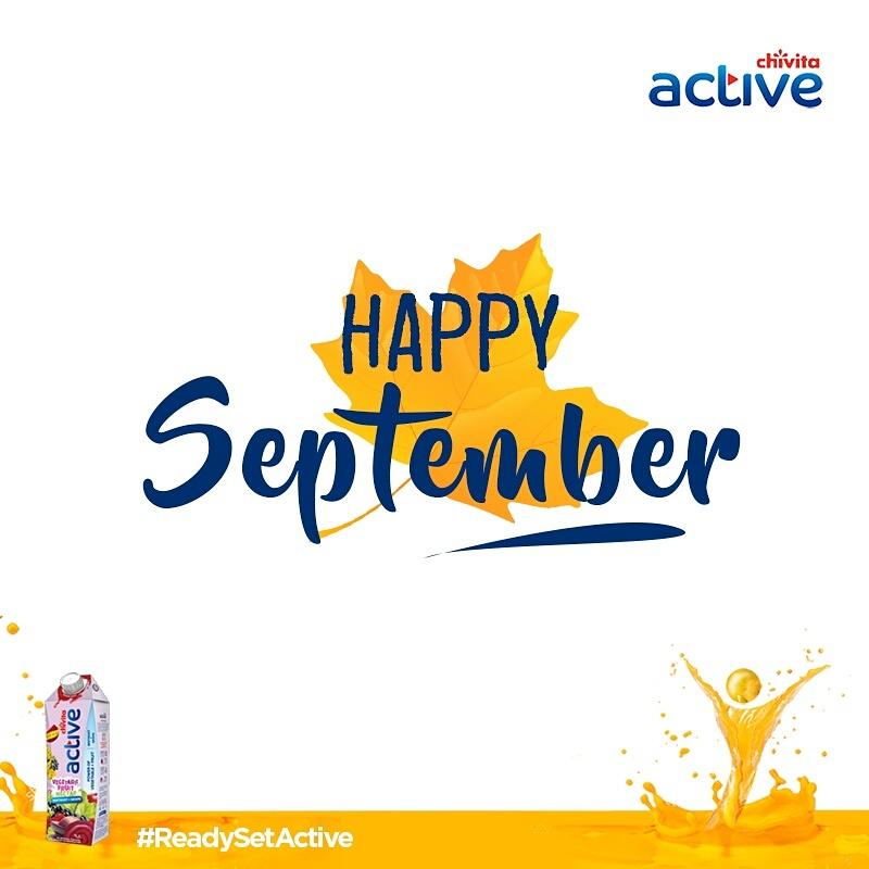 Chivita_Active's tweet photo. Yaaay! Happy September guys! Remember to stay Active😁💃💃
#lifestyle #fitness #moving #newmonth #statactive #ChivitaActive #naija #nigeria https://t.co/GAcK4KMavK