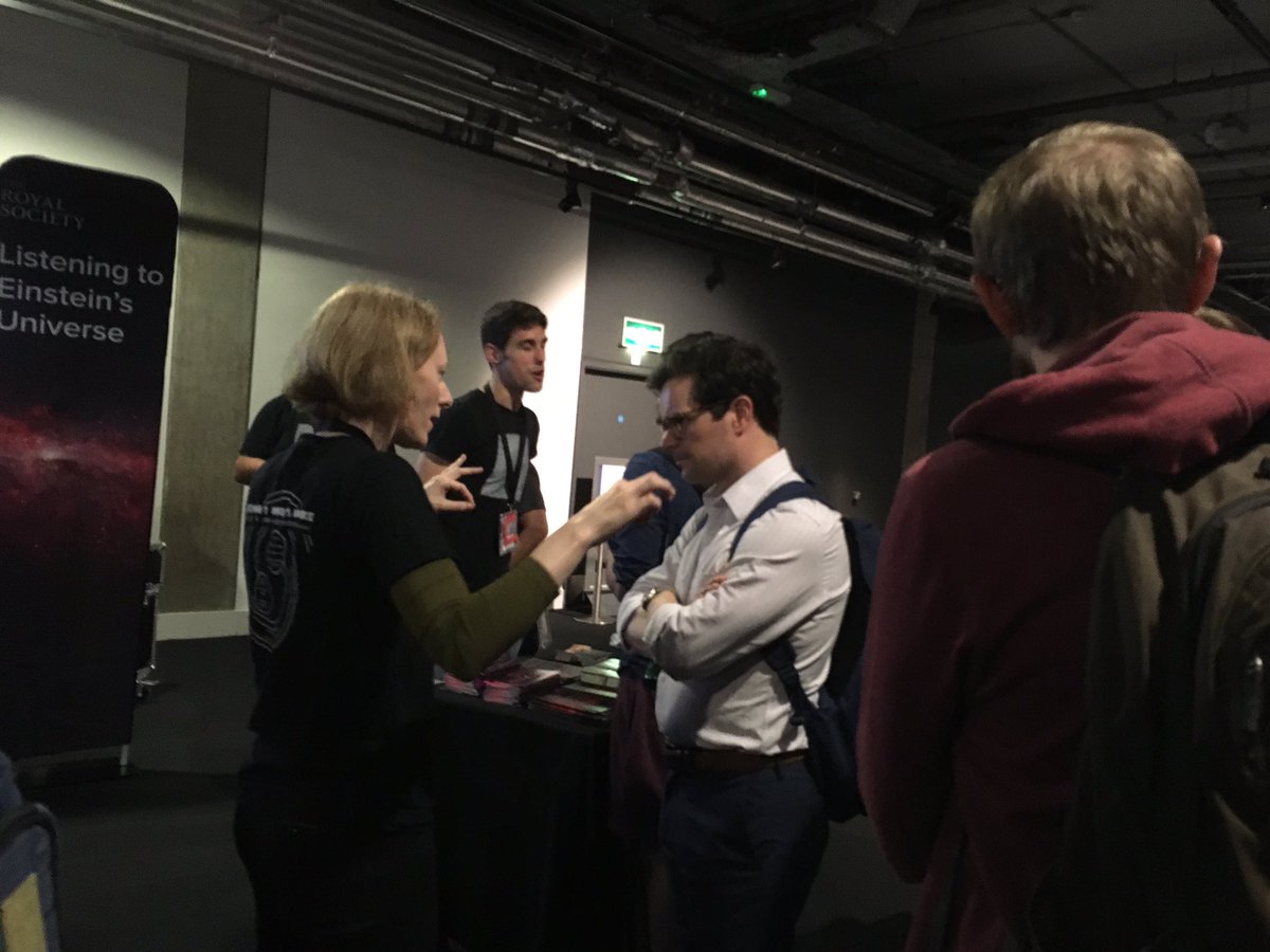 Emmanigma's tweet photo. Action shots of the @Listen2Universe team explaining all things #GravitationalWaves at #SMlates #MyTomorrow https://t.co/xGzF9Id9Fc