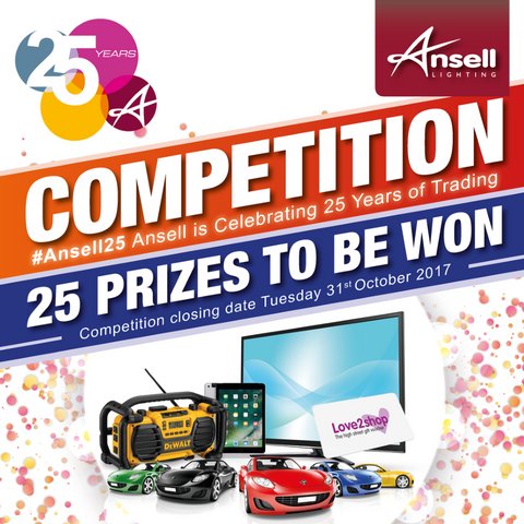 ansell_lighting's tweet photo. #Competition | To Celebrate 25 Years of Ansell, we're giving away 25 prizes over Sept &amp; Oct! More info - https://t.co/cVNVxaoVZz #Ansell25 https://t.co/YTFtMkxJNf