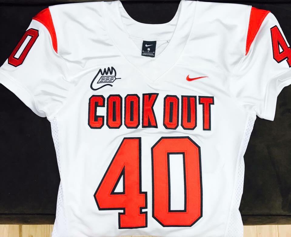 CookOut's tweet photo. College. Football. Is. Back. 🙌

In honor of today, we're giving away a rare Cook Out football jersey! ♨️🏈💯

Follow &amp; RT for a chance to win! https://t.co/aQGRAPTfGv