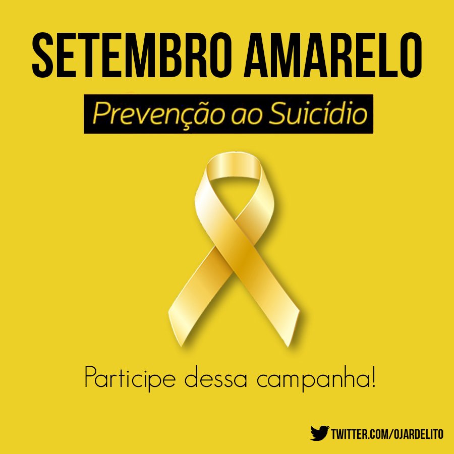 Você sabia que 90% dos casos de suicídio poderiam ser evitados?
NÃO NEGLIGENCIE UM PEDIDO DE AJUDA! 
#SetembroAmarelo 🌻