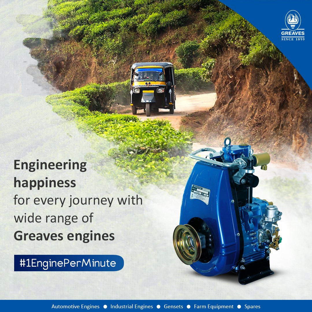GreavesCottonIN's tweet photo. We’ve been #PoweringHappyJourneys &amp; 3Ws across #India with our reliable &amp; robust G435 A IV diesel engine.
#1EnginePerMinute https://t.co/SLtasd9w3v