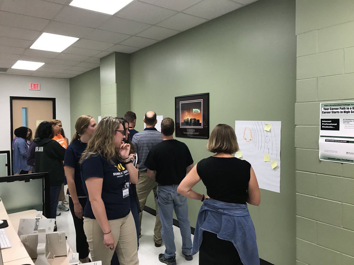 sherrihane's tweet photo. Exploring a gallery walk during a phenomenal science PD. Preparing to inspire our students! #a2gether, #a2schools https://t.co/CrrGO2IrU2