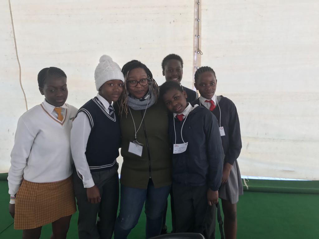 BlckPorcelain's tweet photo. @Jozibookfair This is me and kids from my storytelling group (yesterday). We created a story about a 16yr old girl named Precious. #JBF17 https://t.co/OVEbRpKq7U