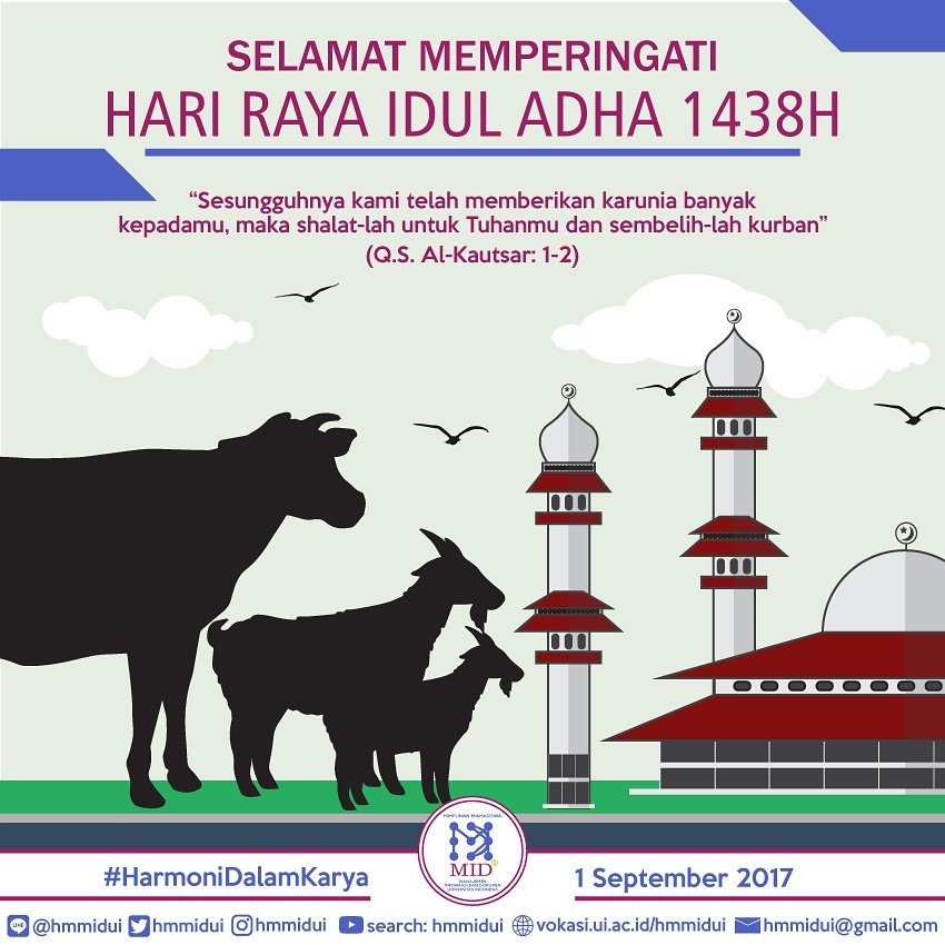 HMMIDUI's tweet image. Selamat Hari Raya Idul Adha 1438H🙏 @dpmvokasiui @BEMVokasi_UI  @HMVokomUI @HMVA_UI @HIMTAUI @HMRK_UI @HIMADMUI #HarmoniDalamKarya
