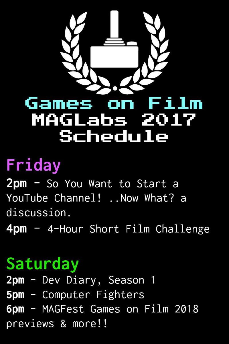 gamesonfilm's tweet photo. here's our game plan for @MAGFest Labs! tryin' some new stuff, and bringin' back @DevDiarySeries and Computer Fighters! s'gunna be good! 🕹🎥💕 https://t.co/LdyJL5cJD4