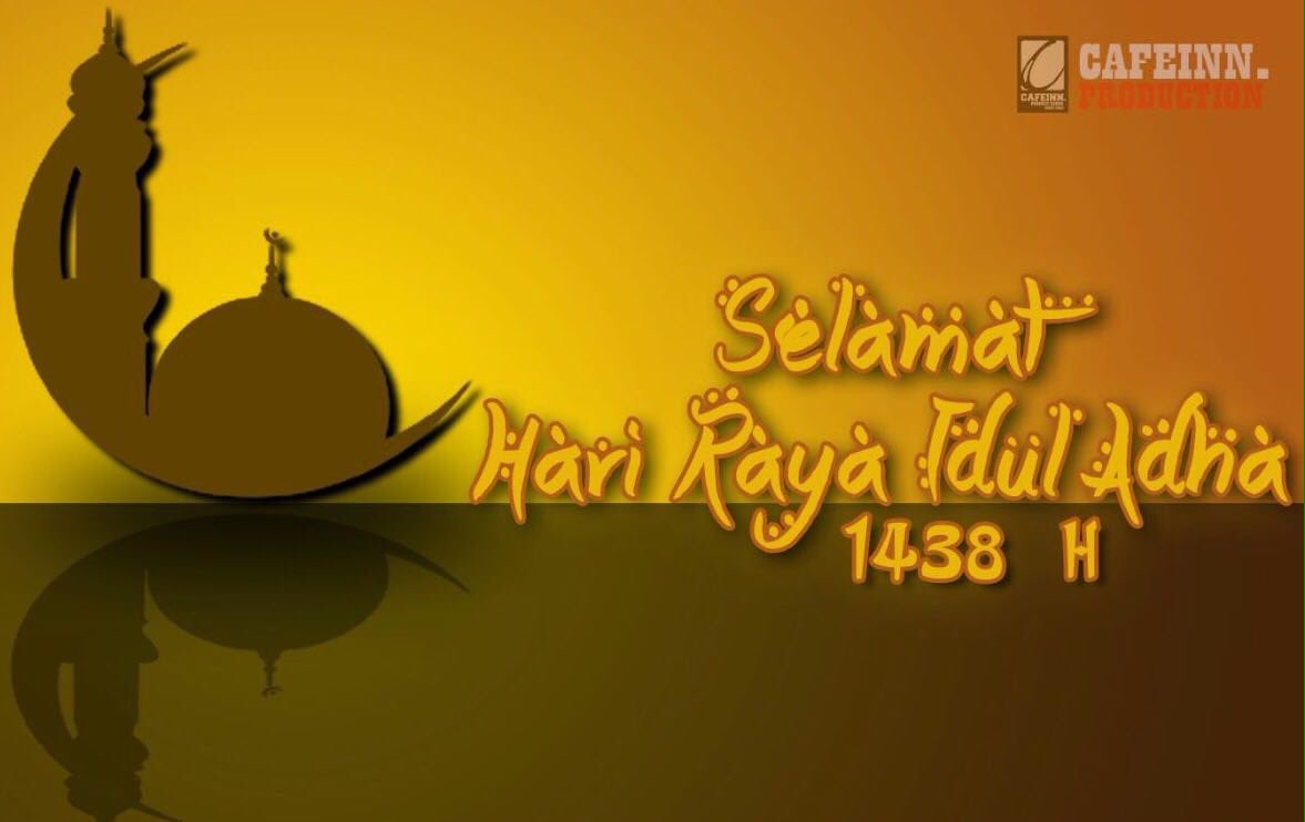 Kami staf dan karyawan Cafeinn production mengucapkan Selamat idul Adha. Smg perjalnan hidup kt semkin mudah dngn rezeki yg cukp dn berkah.