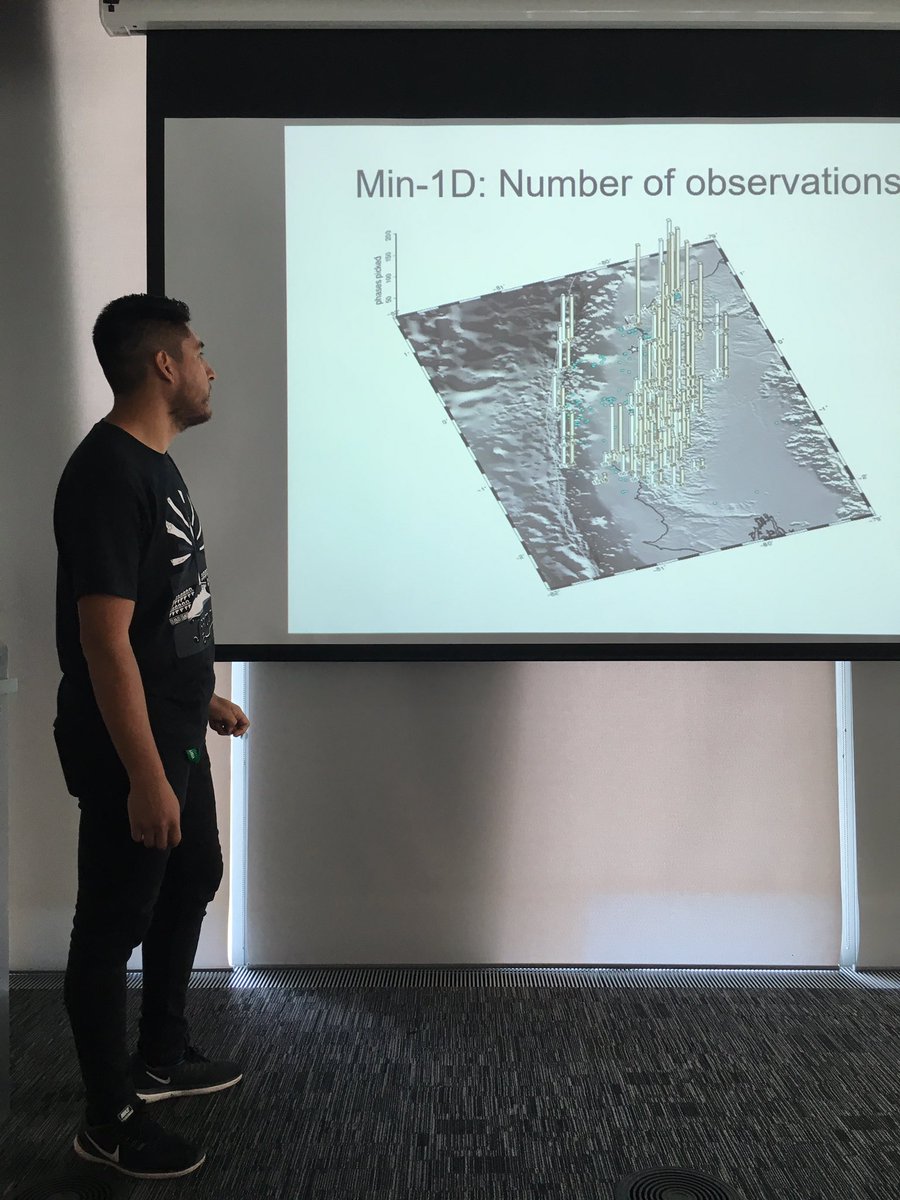 BGA_2017's tweet photo. Second and final day of #BGA2017 starts off with Sergio from @LivUni talking about the 1D Velocity Model of a 2016 earthquake in Ecuador. https://t.co/9bEl3Lk2Fw