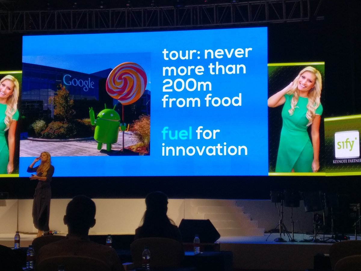 Oksumit's tweet photo. #cioin @CIOin Danielle talks food as fuel fir innovation. No more than 200m away from food at Google and 20m from great food at CIO100 :-) https://t.co/9n53kyxTPY