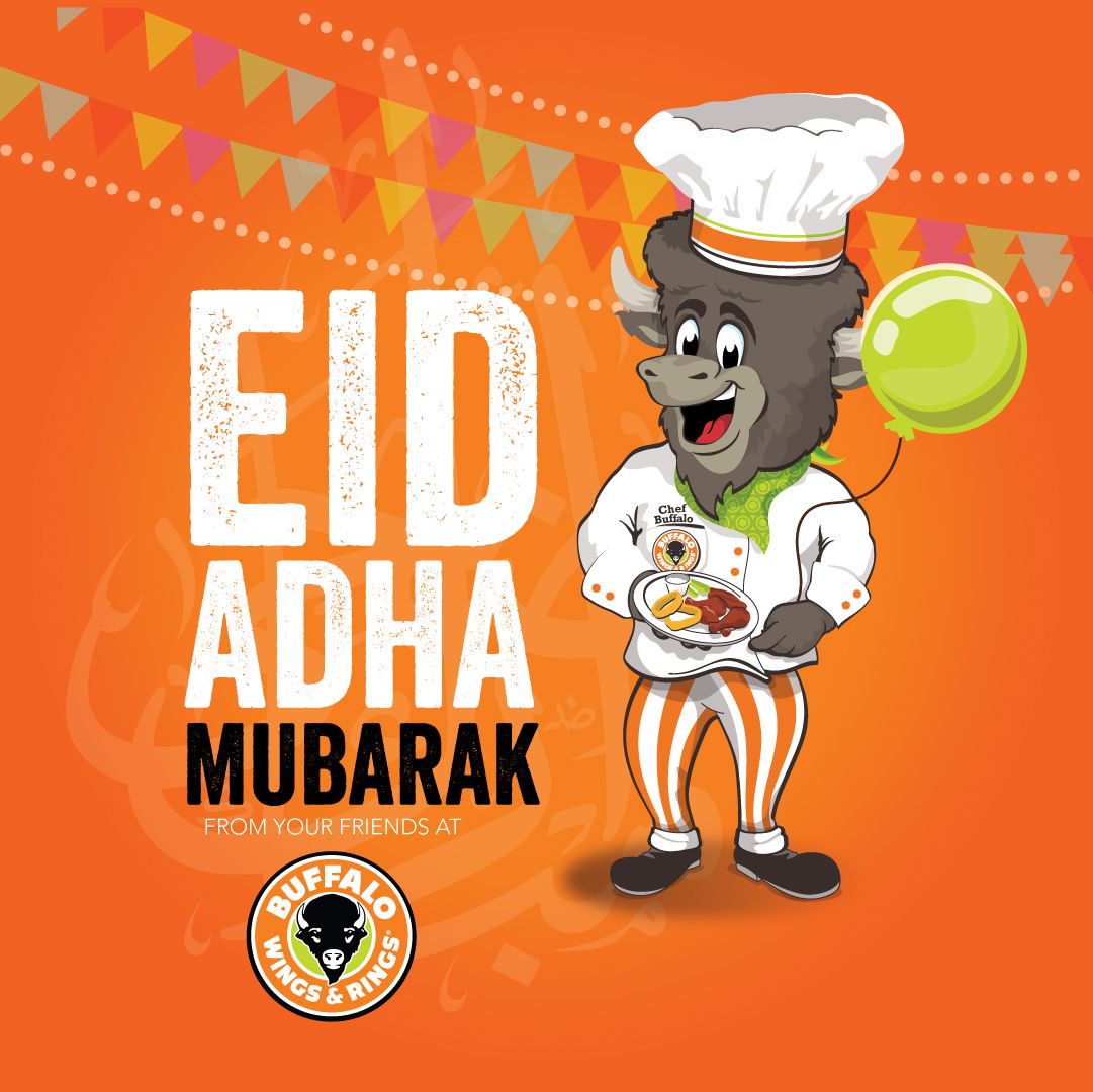 BuffaloWingsJO's tweet photo. From our Family to yours, we’d like to wish you a very Happy Eid. 
عيد مبارك وكل عام وأنتم بخير
#BWR #JO #BWRJO #Buffalo https://t.co/niKyZSppoF