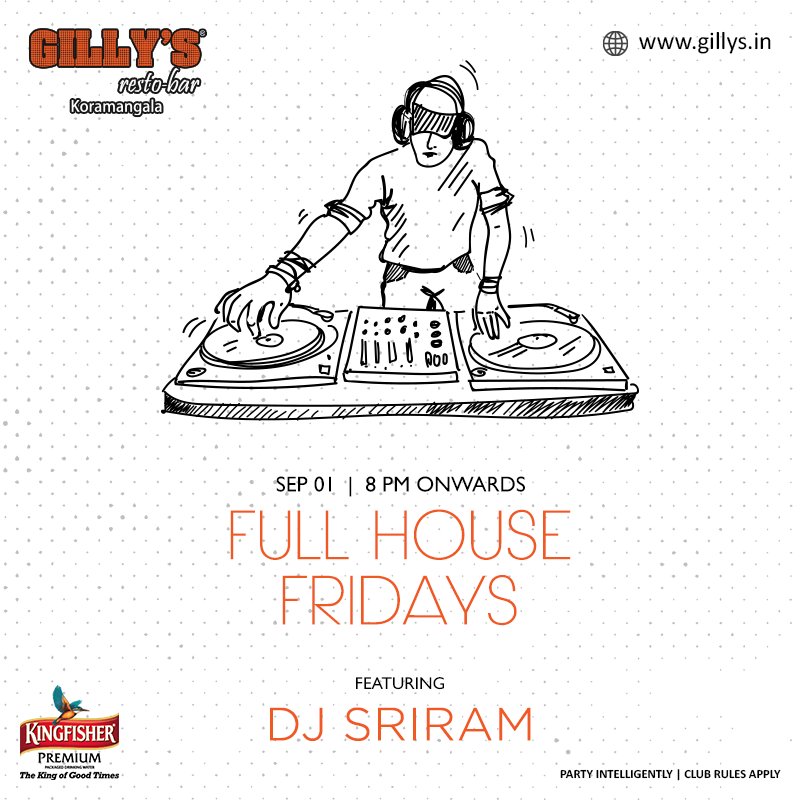 GillysRestobar's tweet photo. Let your hair down and groove to peppy numbers by the amazing DJ Sriram! 
See you tonight! https://t.co/GFzblKcZfy