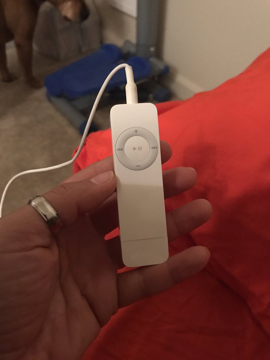An original white iPod shuffle