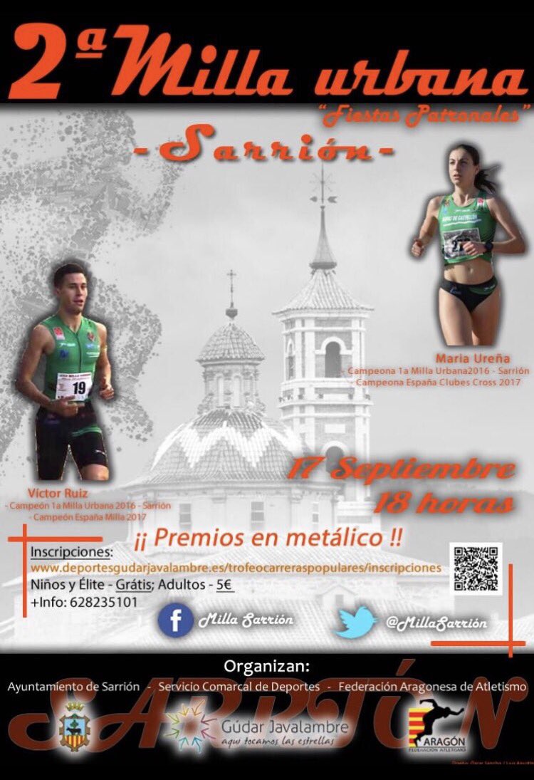 Bienvenido Septiembre 😊😊
El mes de nuestras Fiestas Patronales y de nuestra @MillaSarrion. Ya queda menos. Seguimos trabajando 💪🏽🏃🏻