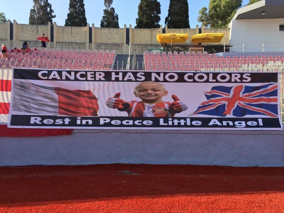 Matthew_Borg178's tweet photo. Banner being ready for this evening match - Malta vs England - well done South End Core and Louis Agius. #malta #england #southendcore https://t.co/eZ4mL0oDAa