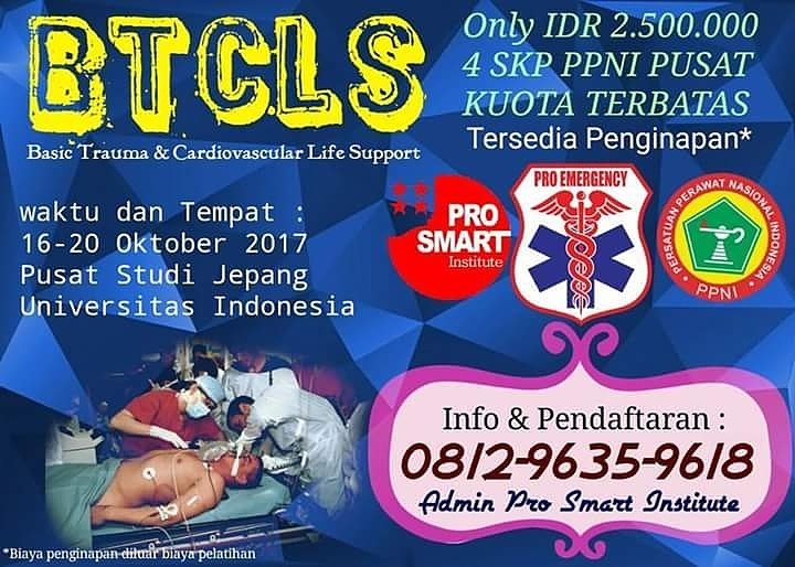 ProSmart_inst's tweet photo. Pelatihan BTCLS untuk perawat di Pusat Studi Jepang, Universitas indonesia.
Daftar via WA : 081606359618/08111126126

#pelatihanperawat https://t.co/hqDmzBUAcy