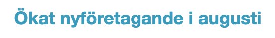 Eget_Foretag's tweet photo. Nyföretagandet + 13,4% under augusti. Vi är nu tillbaka på samma nivå som under förra året. #nyföretagarbarometern #egetforetag https://t.co/fl3PhE1DIy