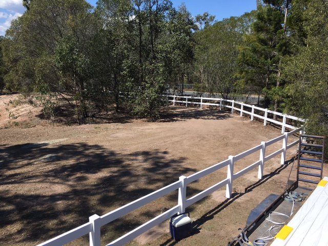 SolutionsEquine's tweet photo. White 2 rail PVC Fencing finished at Jimboomba! #pvcfencing https://t.co/rAmHQFmkqf