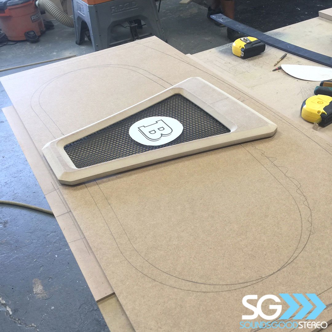 We have started the custom trim panel on the 2016 Mercedes Benz E300 Brabus Edition. The initial layout/concept is in place. 

Can you gue