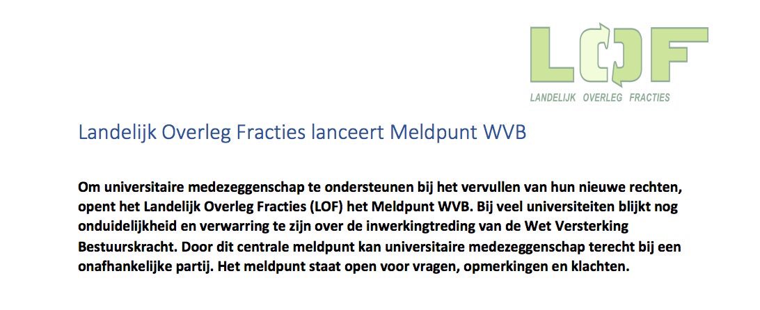 Vandaag gaat #WVB volledig van kracht. Daarom lanceren we vandaag ook ons #MeldpuntWVB op meldpuntwvb.nl! goo.gl/oVPp9B