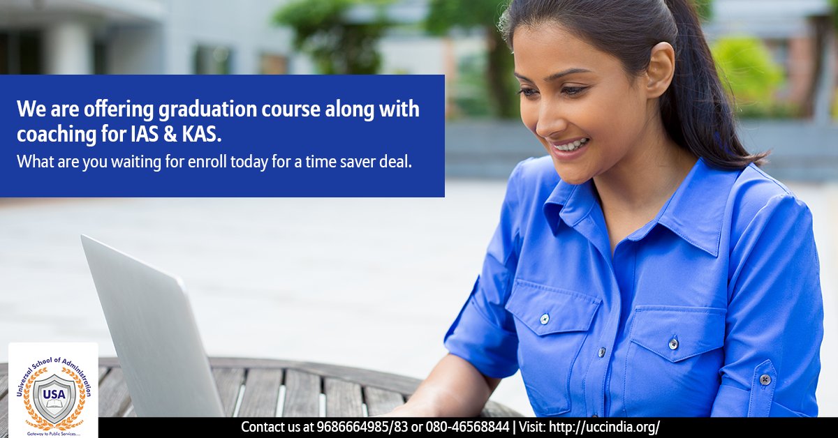 Universal_S_A's tweet photo. It's time to focus on both the aspects of your career. Graduate while you prepare for IAS or KAS. https://t.co/rB7FXpoFRr