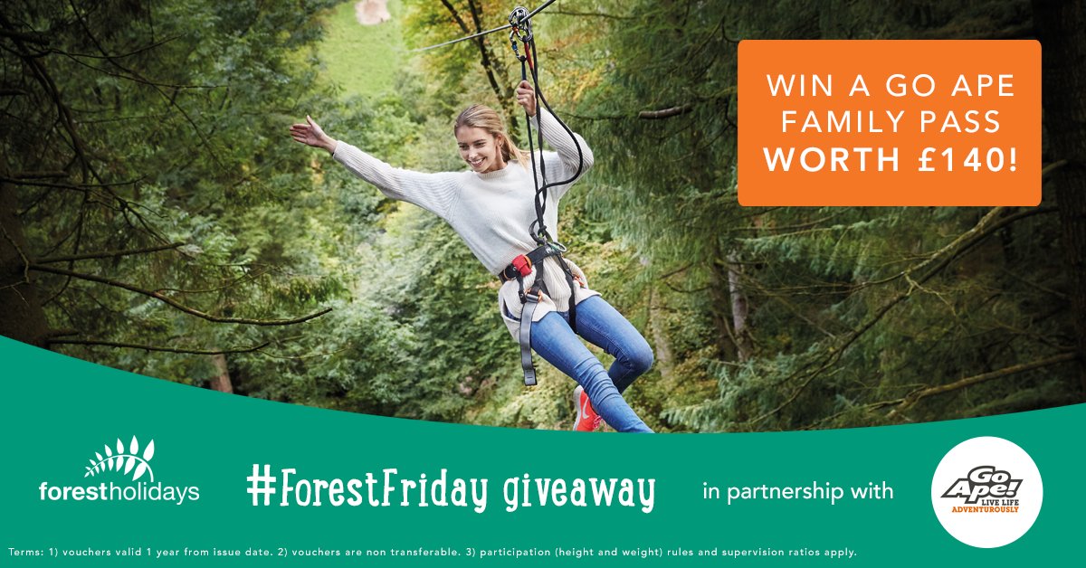 forestholidays's tweet photo. #Pinchpunch first #ForestFriday of the month! Follow &amp; RT for your chance to #WIN a fantastic family pass from our friends @GoApeTribe 🐵 https://t.co/lhFW2yYmjm